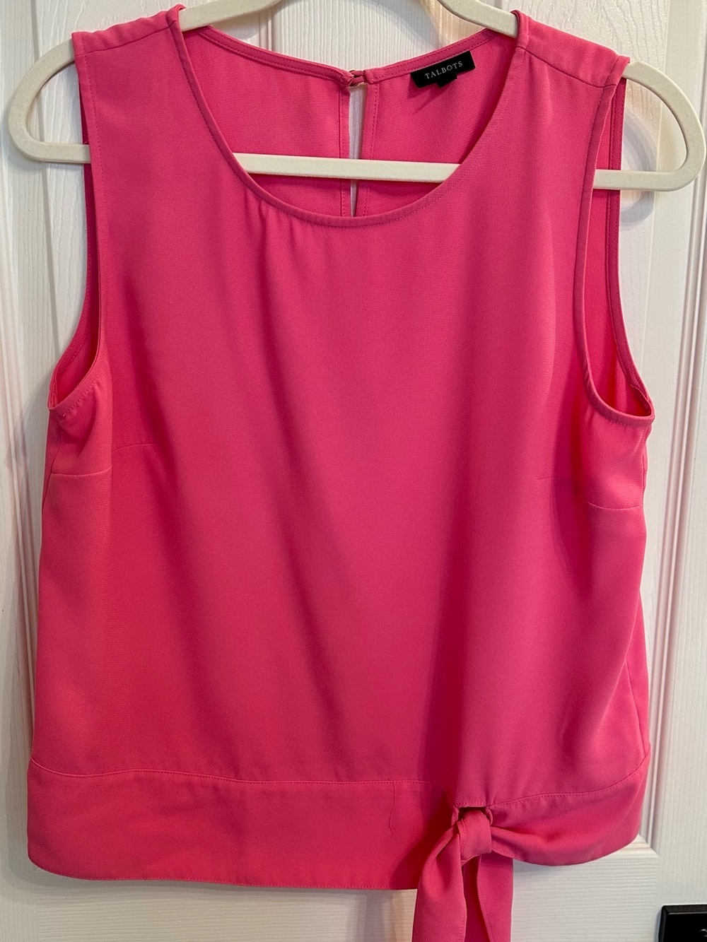 Talbots Pink Sleeveless Tie-Hem Shell Top Size 10
